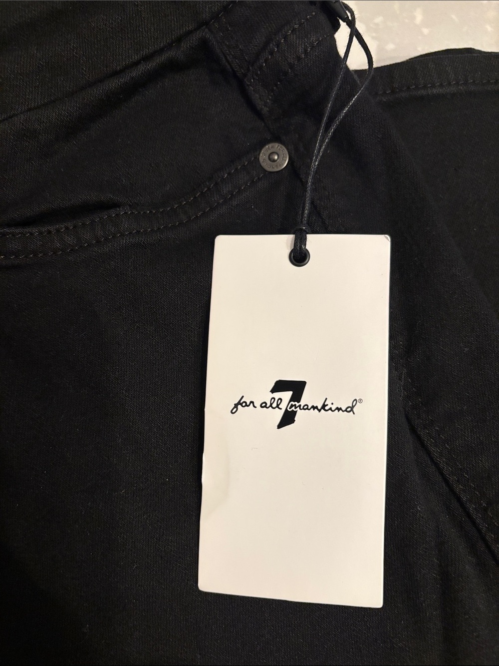 7 For All Mankind Karah Form Fitted Black Bootcut Jeans - Picture 2 of 3